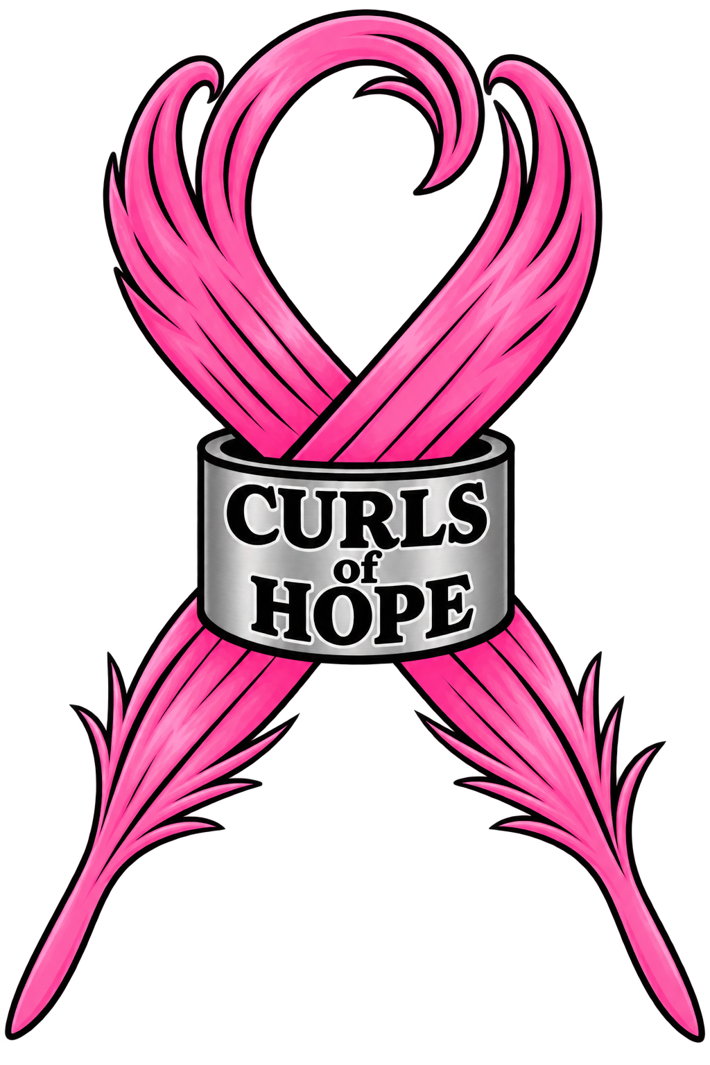 Curls of Hope pink ribbon